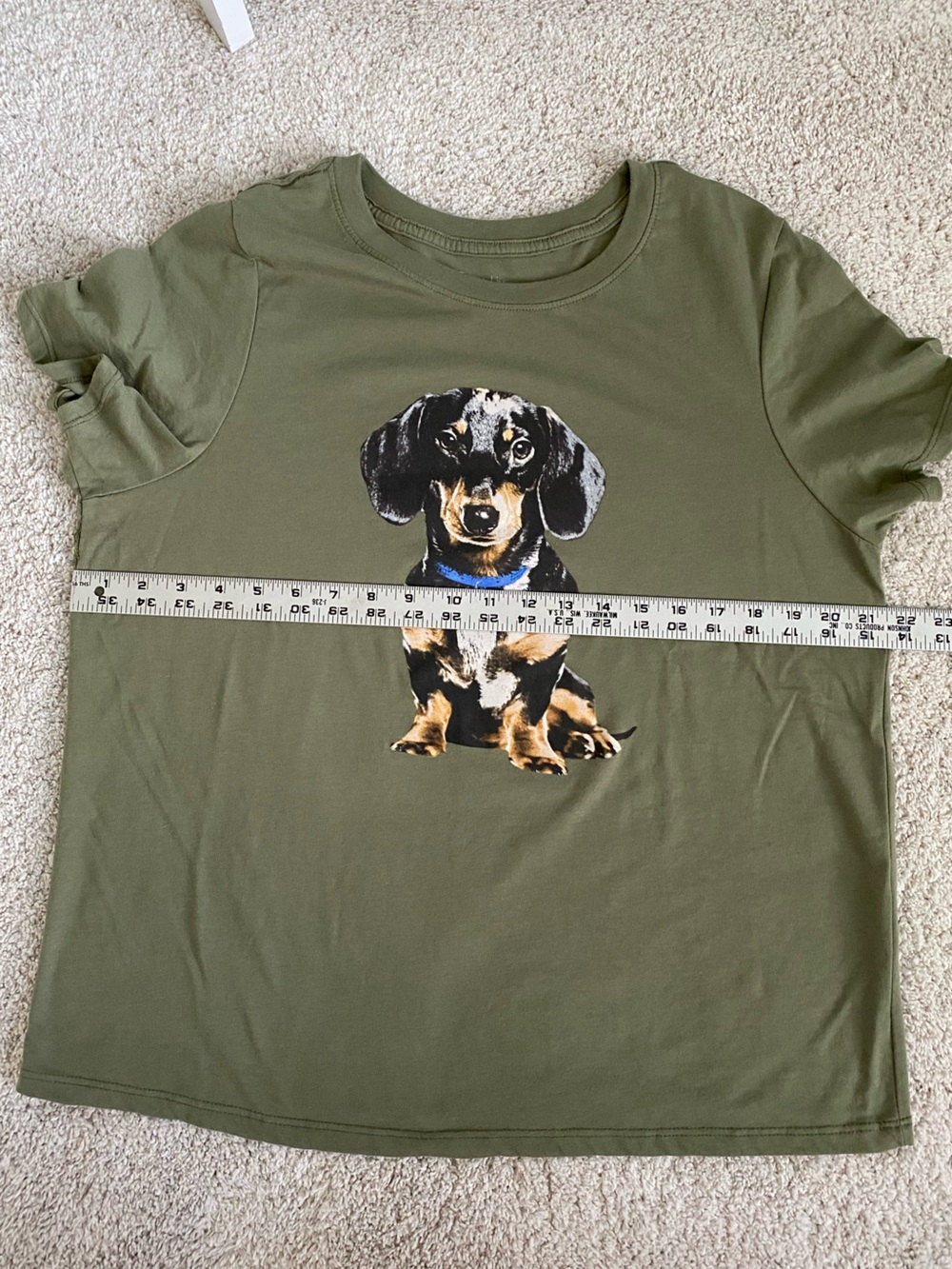 Zoe + Liv Olive Green Dachshund Graphic Tee - Picture 6 of 7